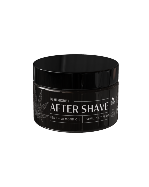 after shave cream with hemp and almond oil for soft skin after shaving