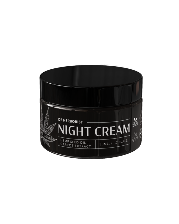 anti-aging night cream with hemp and carrot extract